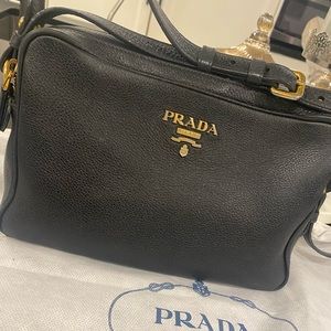 Prada Double-Zip Shoulder Bag - Black